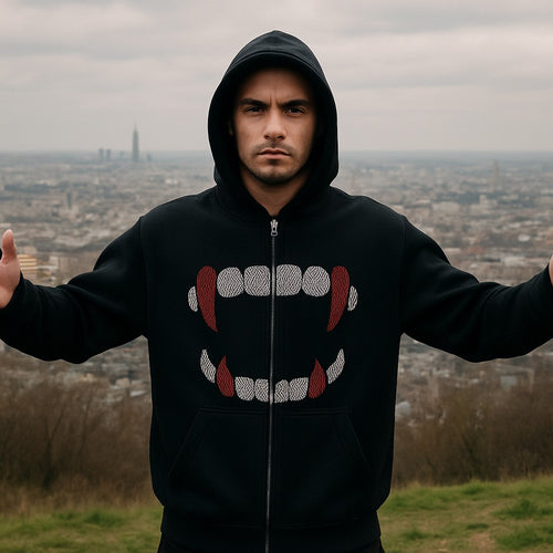 Rhinestone Zip Up Hoodie