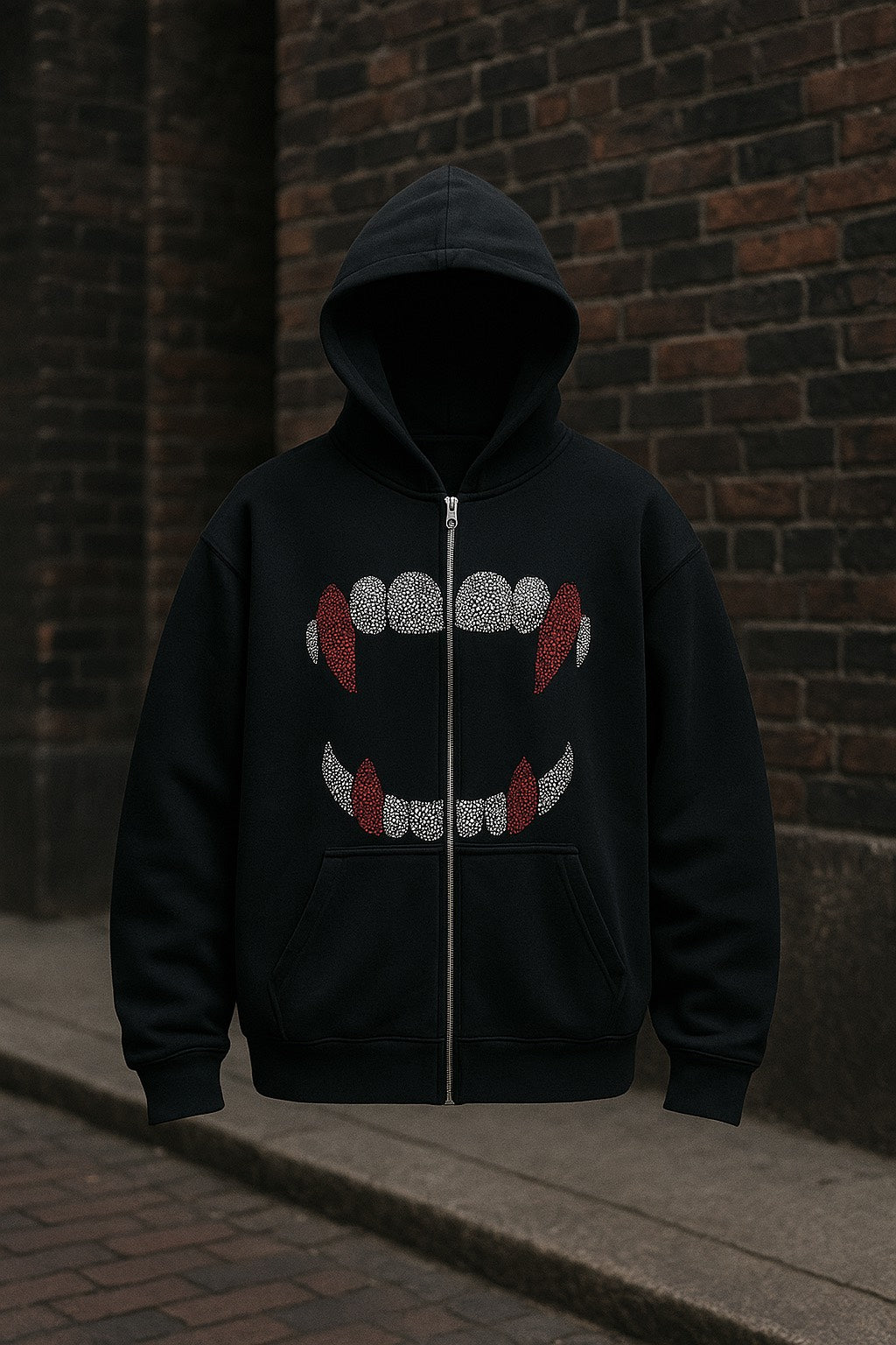 Rhinestone Zip Up Hoodie